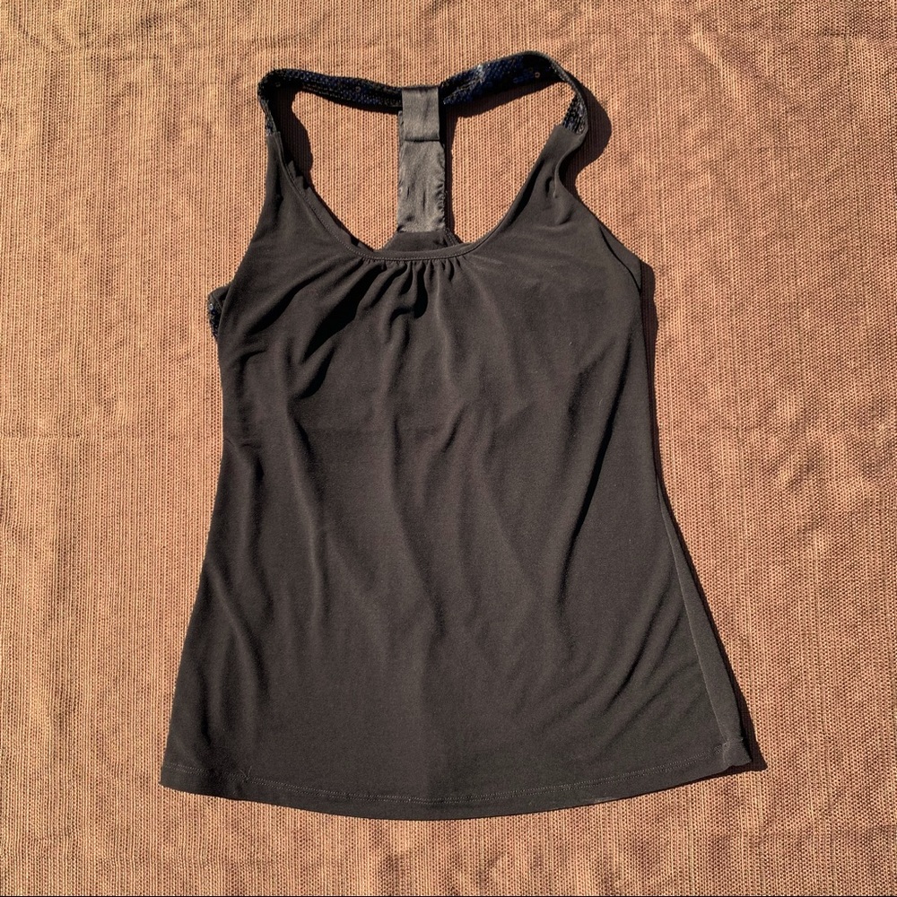Express size S black tank top with black sequin detailing on straps and back.